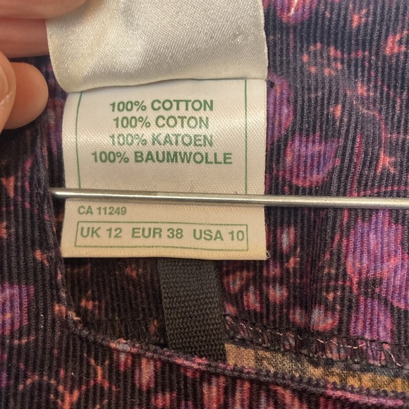 Vintage Laura Ashley Womens Size 10 Purple Floral Pinwale Cordurory Modest Dress - Picture 5 of 12